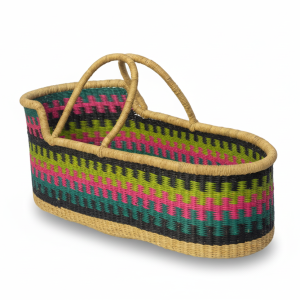 Colorful Baby Bassinet – Handwoven Moses Basket for Newborns